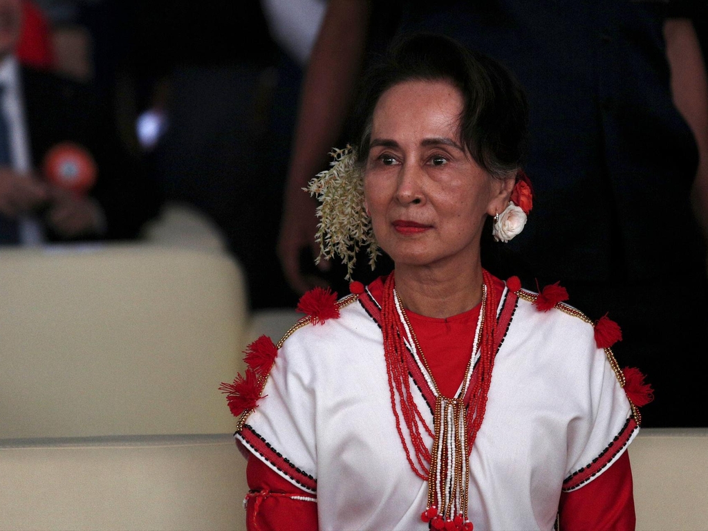Myanmar State Counsellor Aung San Su Kyi attends the Myanmar Ethnics Culture Festival in Yangon on February 1, 2020. AFP