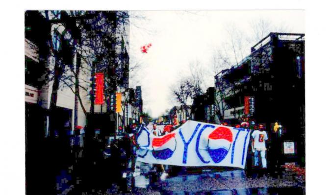 Zarni at the boycott march Madison Wisconsin Oct 1995