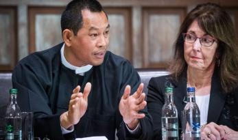 Speaking on Myanmar genocide at Oxford Union